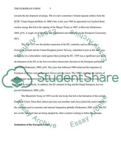 The Principal Institutions of the European Union