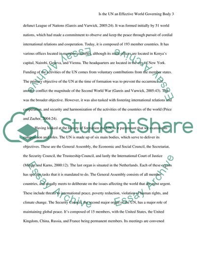 Is the UN an Effective World Governing Body