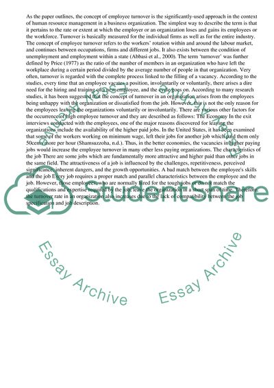 Causes of Employee Turnover