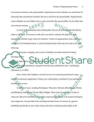 Victims of Organizational Crime