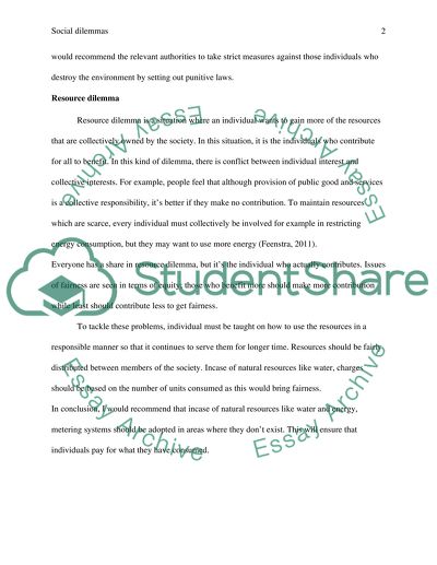 Types of Social Dilemmas and Tragedy of Commons Dilemma