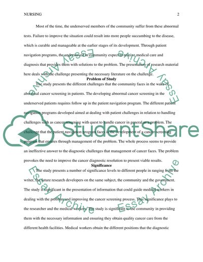 Effectiveness of Patient Navigation Program in Improving Diagnostic Resolution