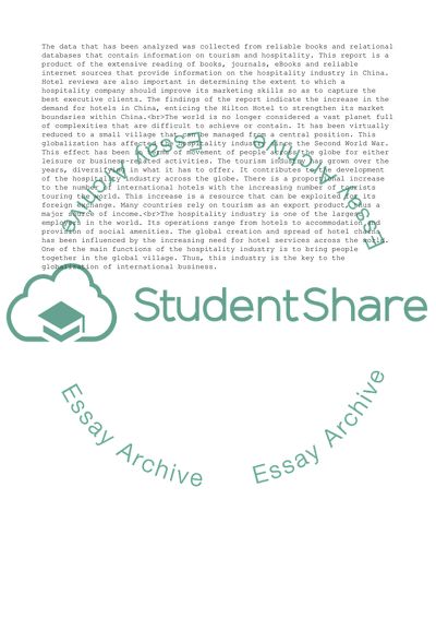 The Globalization of the Hospitality Industry