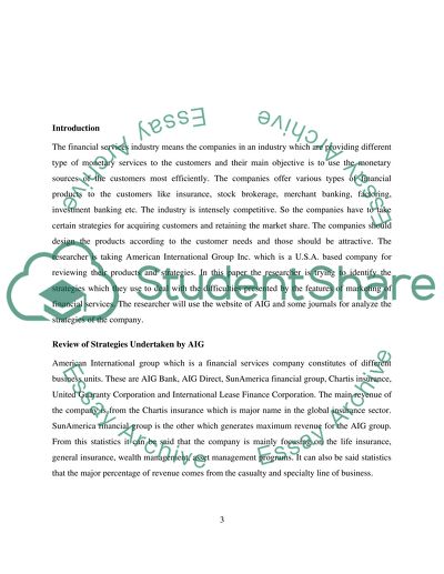 Review of Strategies Undertaken by AIG