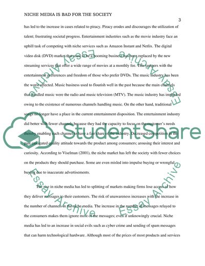 Are niche media good or bad for our society why