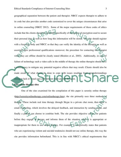 Ethical Standards Compliance of Internet Counseling Sites