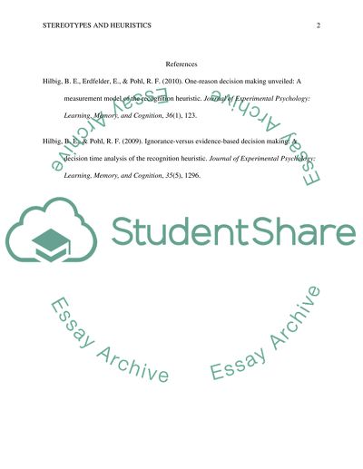 Stereotypes and heuristics