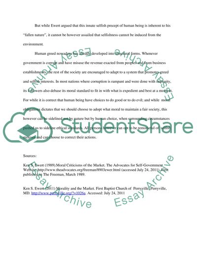 Moral Criticisms of the Market