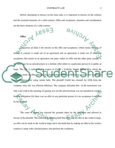 Agreement in the British Contract Law