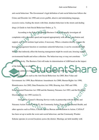 Anti-Social Behaviour Policy