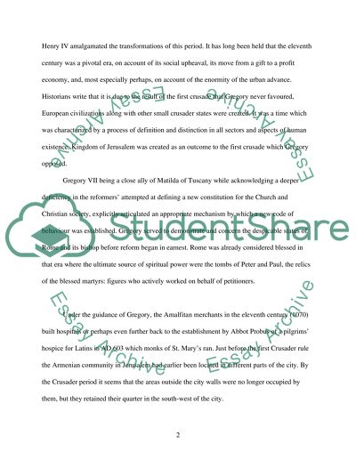 First Crusade and the Gregorian Reforms