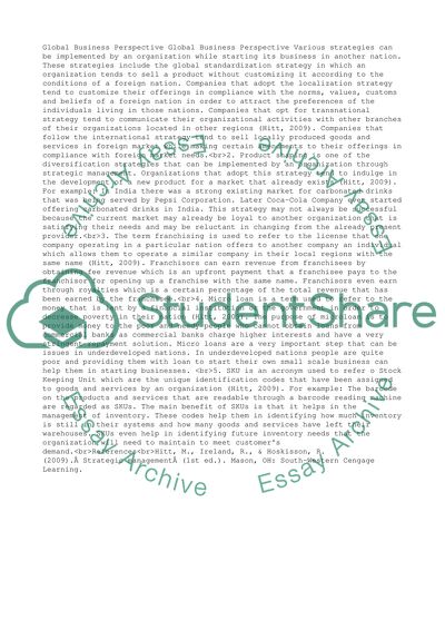 Global Business Prespective