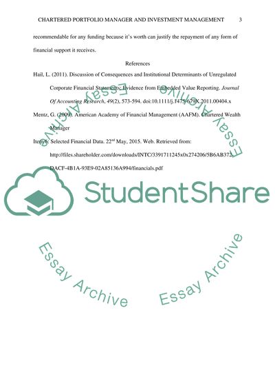 Chartered Portfolio Manager and Investment Management- Discussion post 5