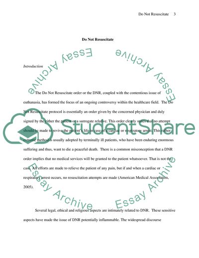 Do Not Resuscitate or Right to Die