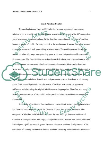 The State of Terrorism between Israel and Palestine