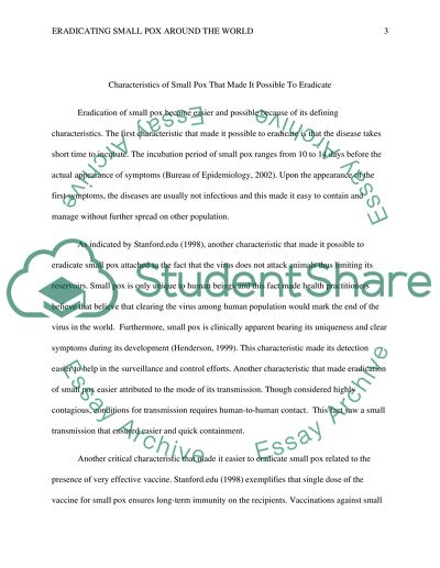 Eradicating Small Pox around the World