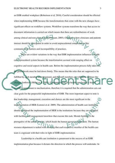 Peculiarities of Electronic Health Record Implementation