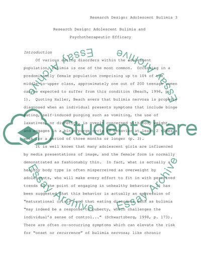 Adolescent bulimia and psychotherapeutic efficacy