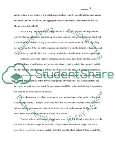 Record Keeping in the Learning Sector