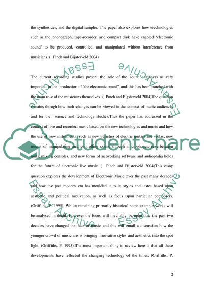 Live Electronic Music An analysis and documentry of the last century