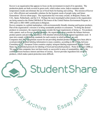 What Helps Ecover to Remain a Sustainable Organization