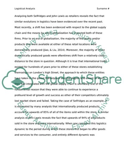 Analysis of selfridges and john lewis