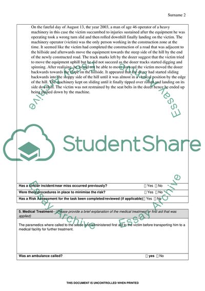 Hazard and Investigation Procedure