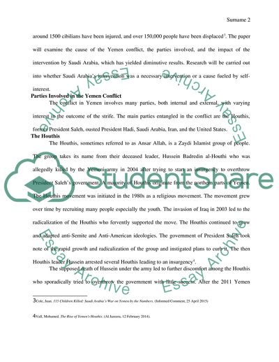 The Yemen Conflict and Saudi Arabias Intervention