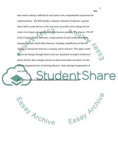 Company Law Reform Bill