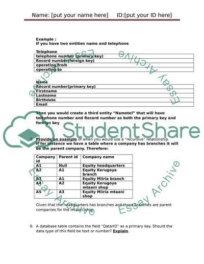 Selecting a Primary Key