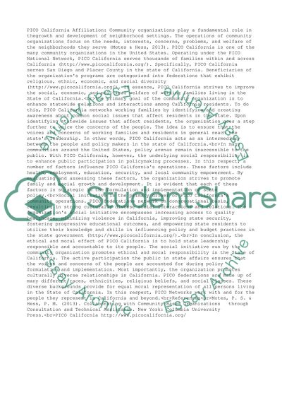 Research a community organization on an individual basis