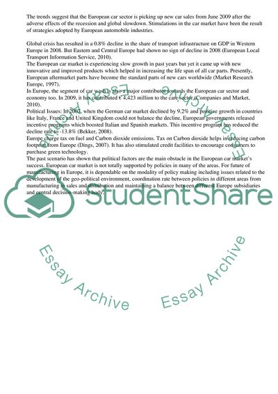 The Future of the European Car Industry