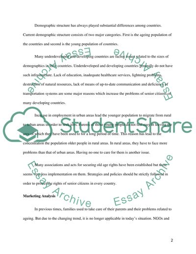 Marketing plan for the healthcare company (nursing home service)