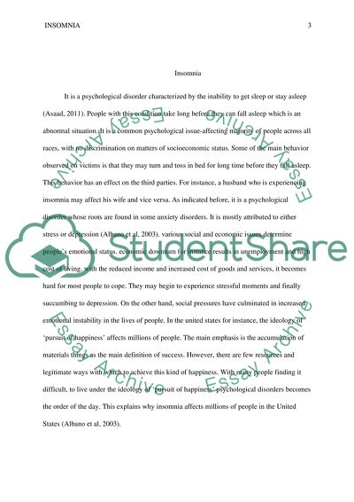 Global Statistics of Insomnia