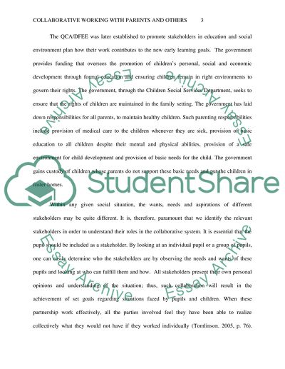 Collabrative working with parents and others