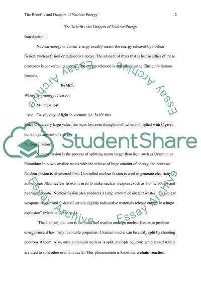 benefits of nuclear energy essay