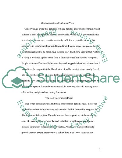 Conservative and Liberal Views on the Welfare Dilemma