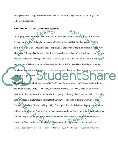 Historical Analysis of the Peloponnesian War, Euripides Satyr Play