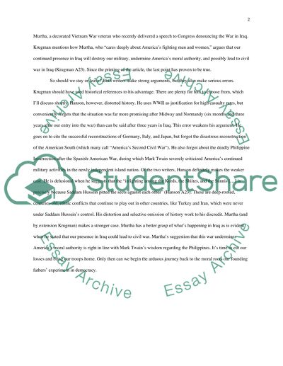 The War in Iraq: Should We Stay or Leave