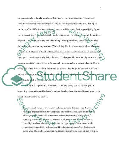 Families in Hospitals