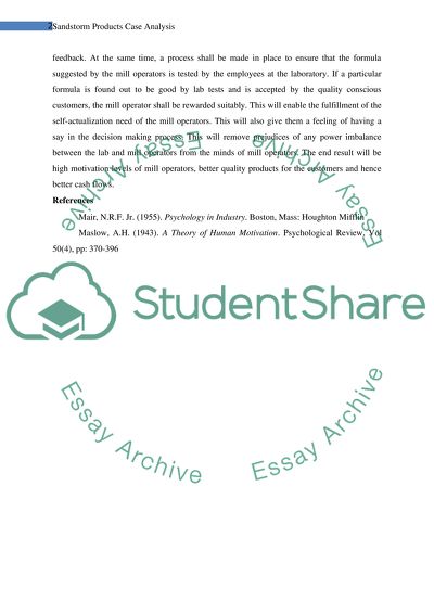 Management Concepts - Case Study - Motivation