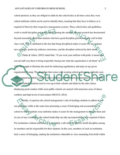 Advantages of Uniform in High School