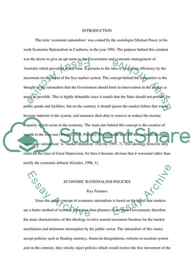 The Ideology of Economic Rationalism