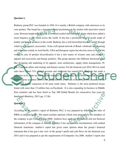 Finance and Accounting Burberry