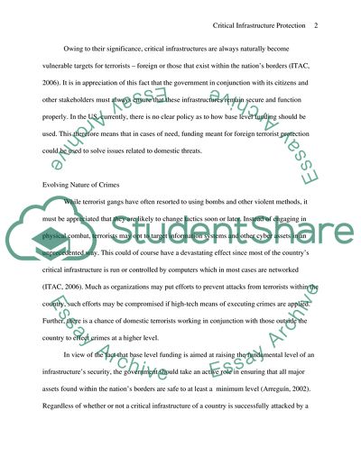 Critical Infrastructure Protection Funding