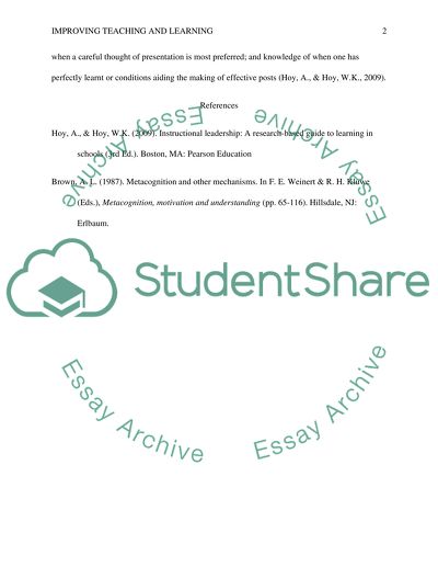 Declarative, Procedure and Conditional Knowledge