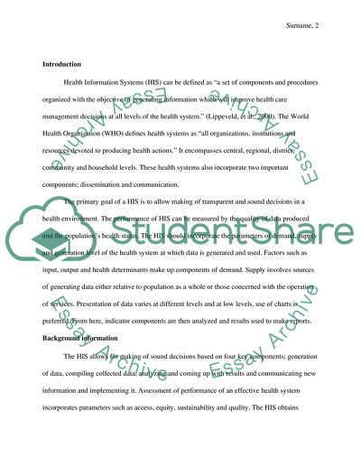 Health Management Information System Governance and Policy