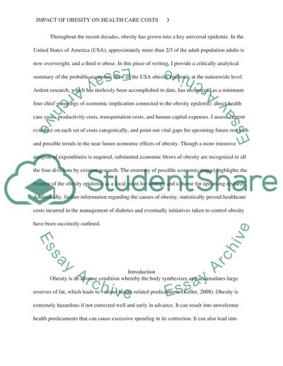 Impact of Obesity on Health Care Costs