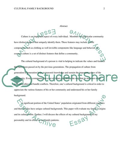 Cultural Family Background