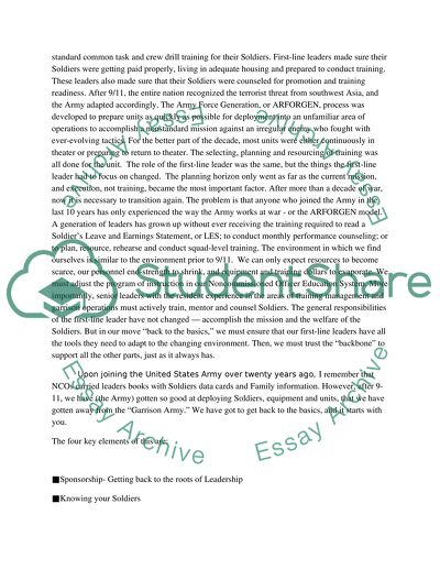 Back to the Basics in the United States Military